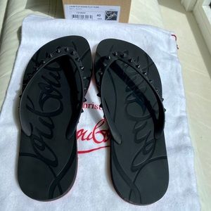 Genuine Christian Louboutin Loubi Donna Flat Rubb black size 40